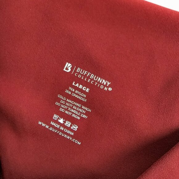 Buffbunny Womens Siren Leggings, Crossover Waist, V-Back, Red, Athletic, Size L - Picture 8 of 8